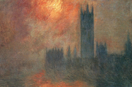 UK emissions are lower now than in 1903 when Monet painted "Houses of Parliament (effect of Fog)." London's famous "pea soup fog" was actually coal pollution
